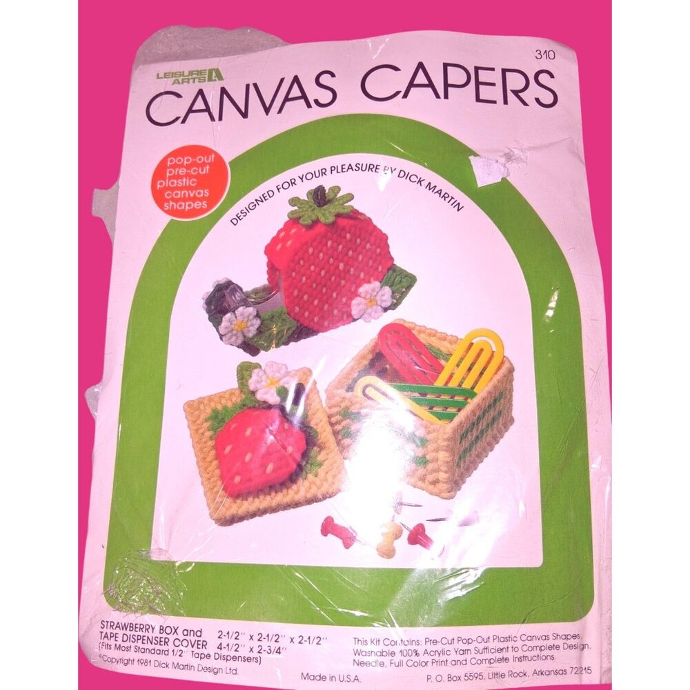 Canvas Capers Strawberry Box & Tape Dispenser Cover Kit By Dick Martin With Pre-